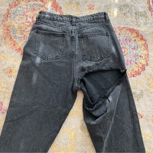 Princess Polly Black Mom Jeans with Butt cut out size 4